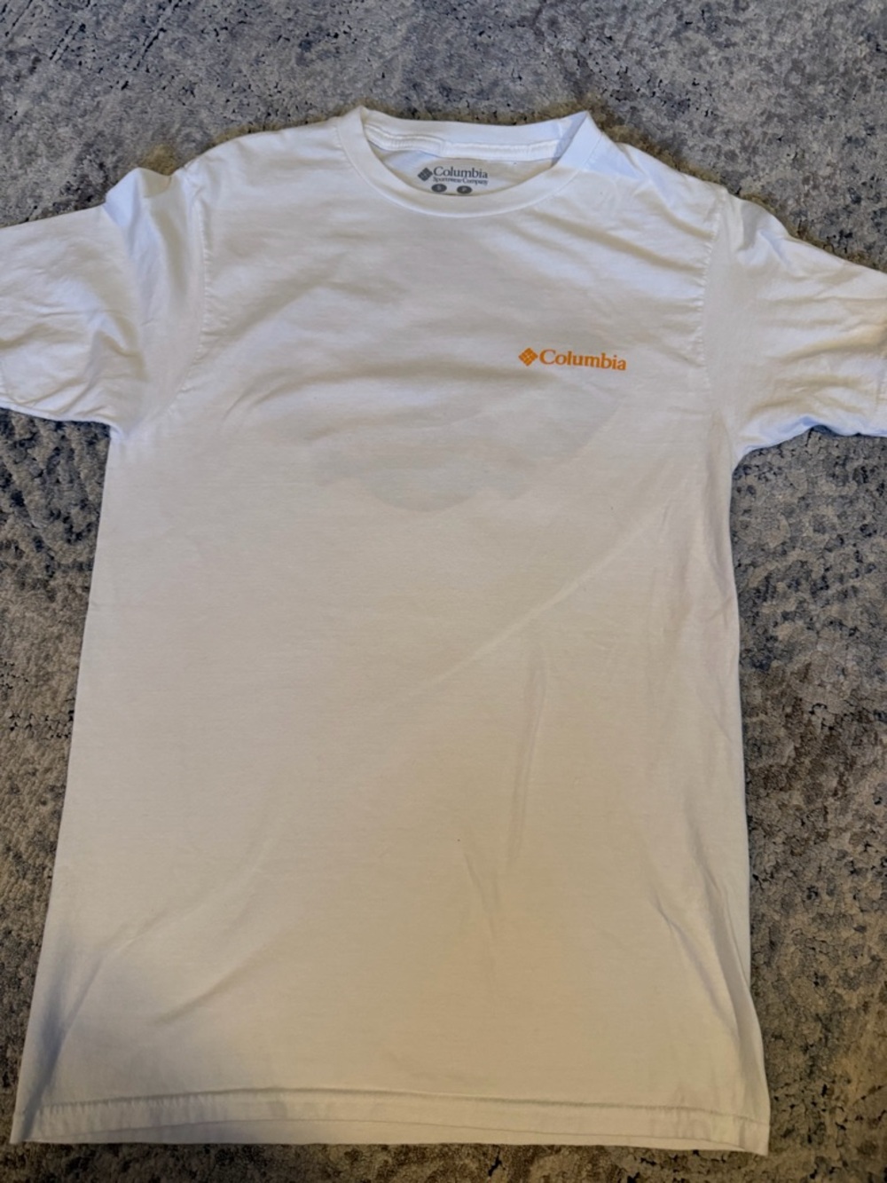 Columbia White Short-Sleeve Tee with Orange Logo